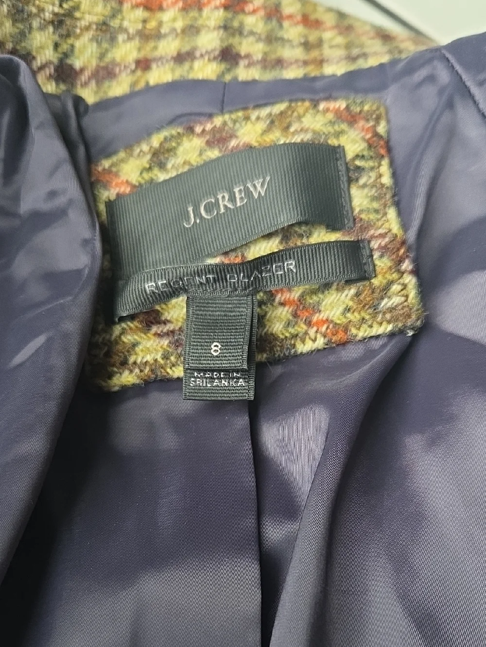 J crew Reagent Wool Womens Houndstooth Stand-Collar Blazer Size 8 - Picture 7 of 11
